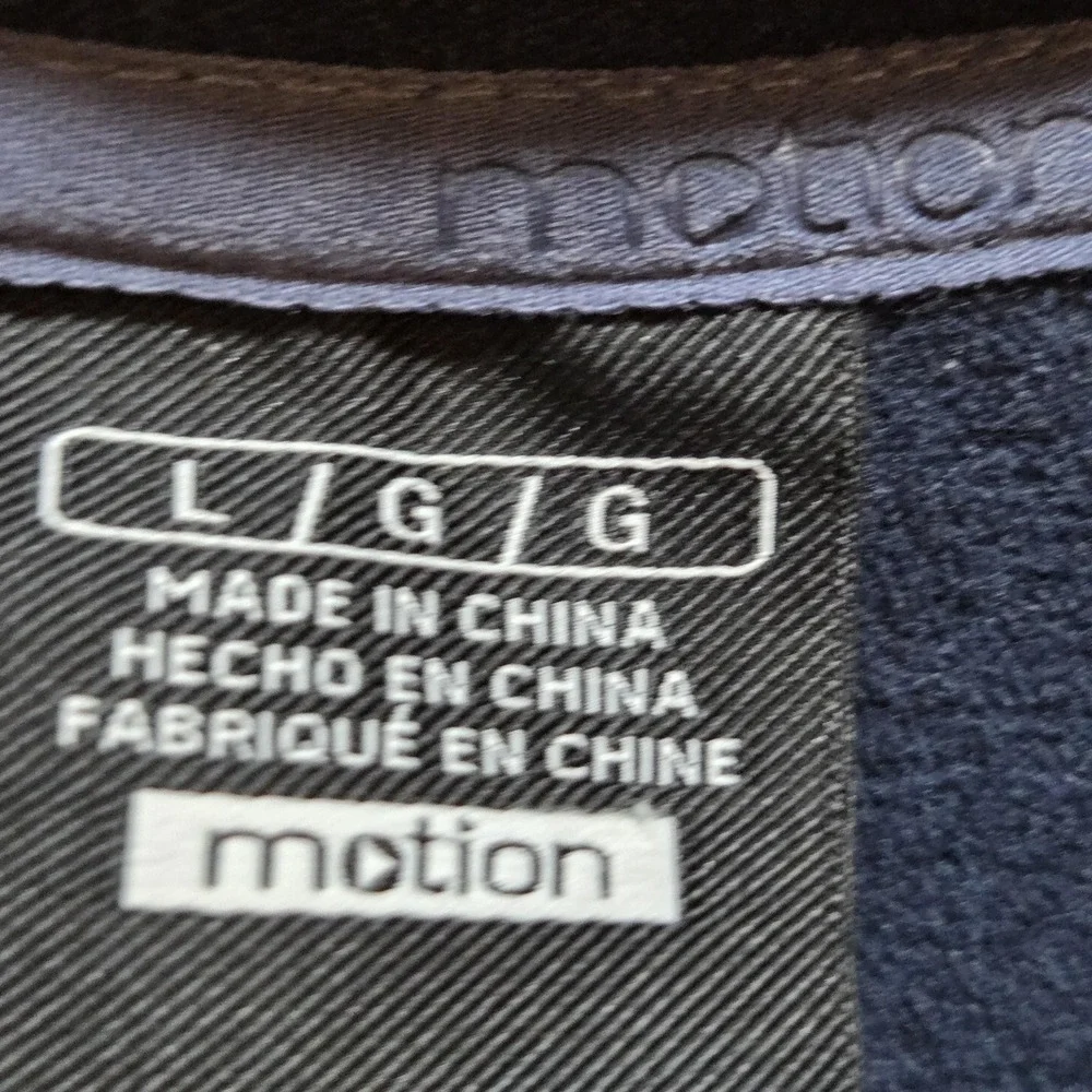 Motion Jacket Mens Large Blue Fleece Full Zip Stand Collar Zip Pockets